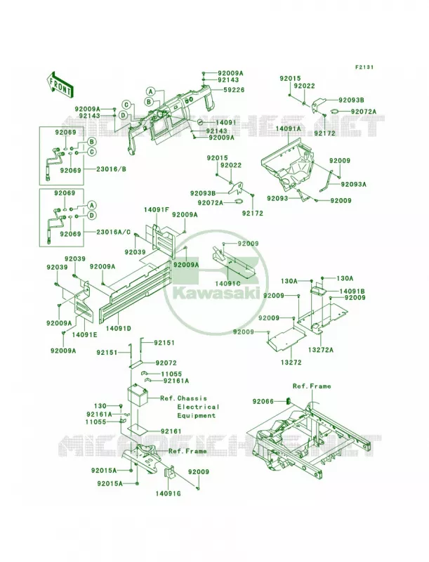 Frame FittingsP9F-PBF Kawasaki MULE 620 2011 Mule 4000  KAF620PBF