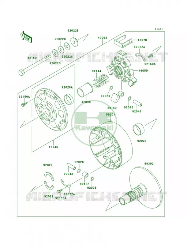 Drive Converter Kawasaki MULE 620 2007 MULE 2520 TURF  KAF620-B1