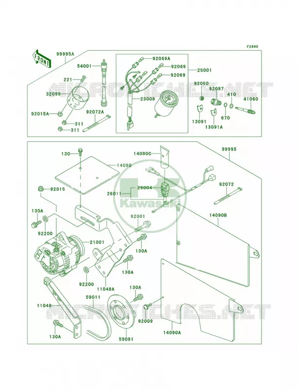 Optional PartsGenerator&ampMeter Kawasaki MULE 620 2007 MULE 2520 TURF  KAF620-B1