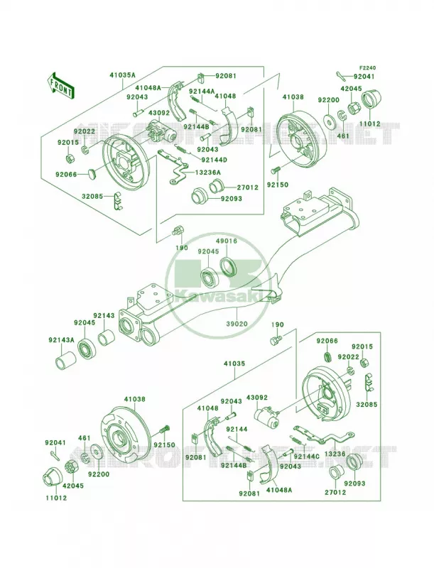 Rear HubsBrakes Kawasaki MULE 620 2007 MULE 2520 TURF  KAF620-B1