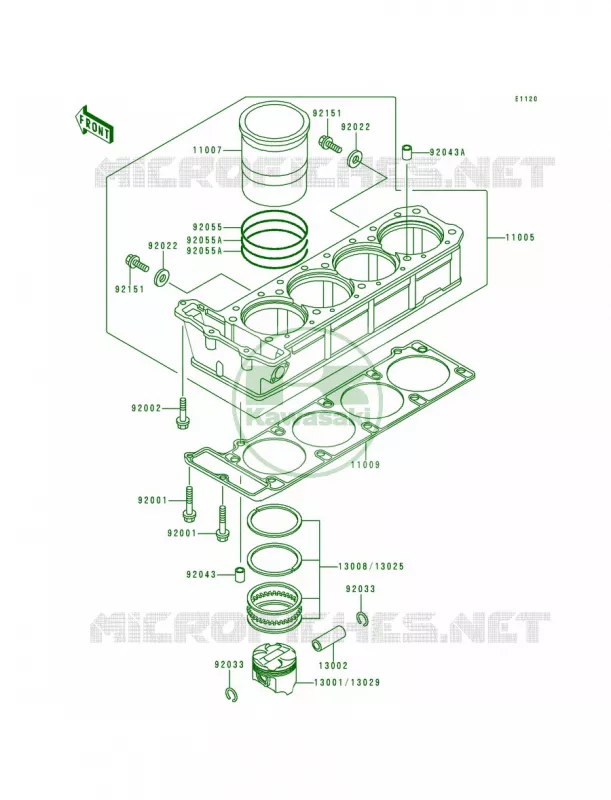 CylinderPistons Kawasaki MOTOS 1000 1997 Concours  ZG1000-A12