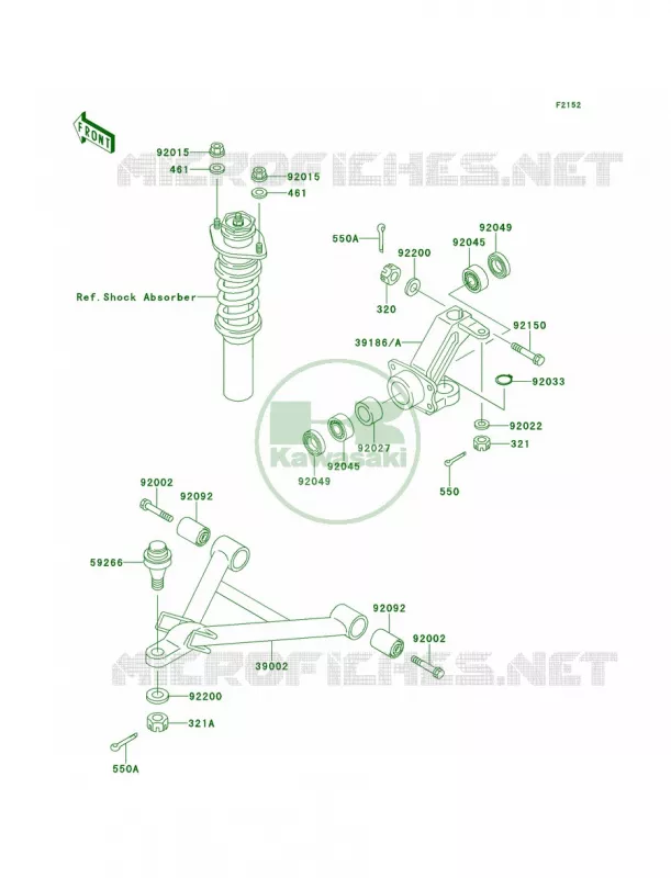 Front Suspension Kawasaki MULE 620 2007 MULE 2520 TURF  KAF620-B2