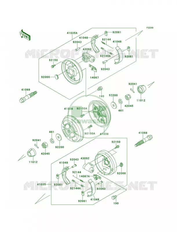Front HubsBrakes Kawasaki MULE 620 2007 MULE 2520 TURF  KAF620-B4
