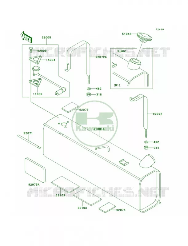 Fuel Tank Kawasaki MULE 620 2007 MULE 2520 TURF  KAF620-B4