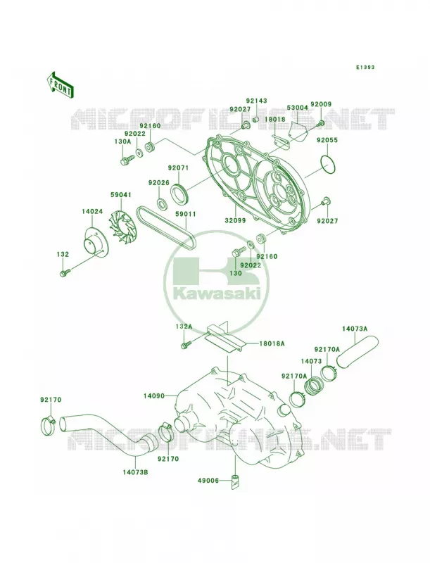 Converter CoverDrive Belt Kawasaki MULE 620 2007 MULE 2520 TURF  KAF620-B5