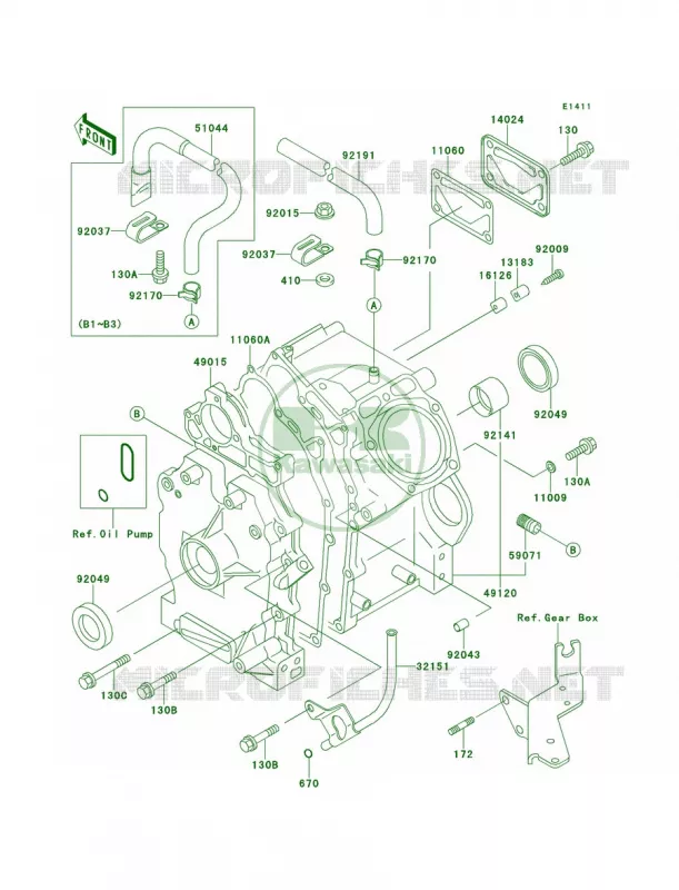 Crankcase Kawasaki MULE 620 2007 MULE 2520 TURF  KAF620-B5
