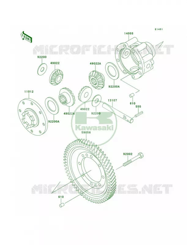 Differential Kawasaki MULE 620 2007 MULE 2500  KAF620-C1