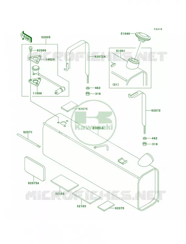 Fuel Tank Kawasaki MULE 620 2007 MULE 2500  KAF620-C2
