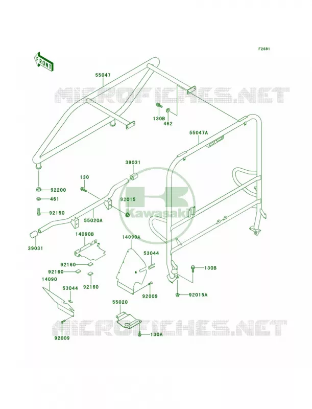GuardsCab Frame Kawasaki MULE 620 2007 MULE 2500  KAF620-C2