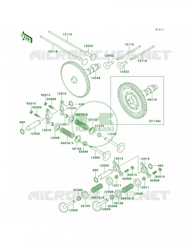 ValvesCamshafts Kawasaki MULE 620 2007 MULE 2500  KAF620-C5