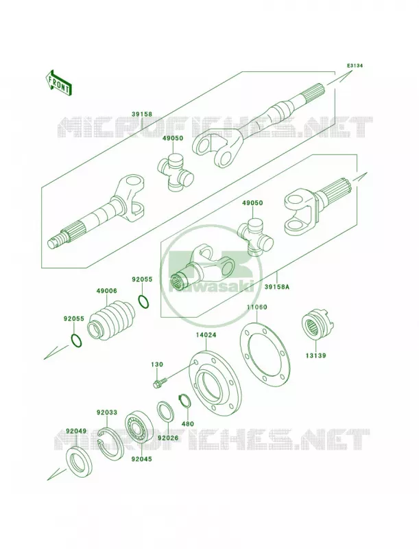 Drive Shaft Kawasaki MULE 620 2007 MULE 2500  KAF620-C6