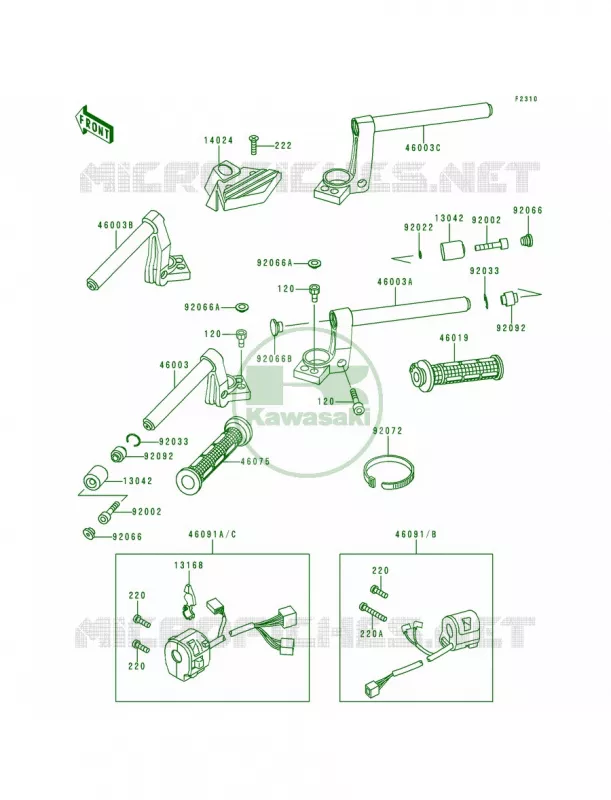 Handlebar Kawasaki MOTOS 1000 1996 Concours  ZG1000-A11