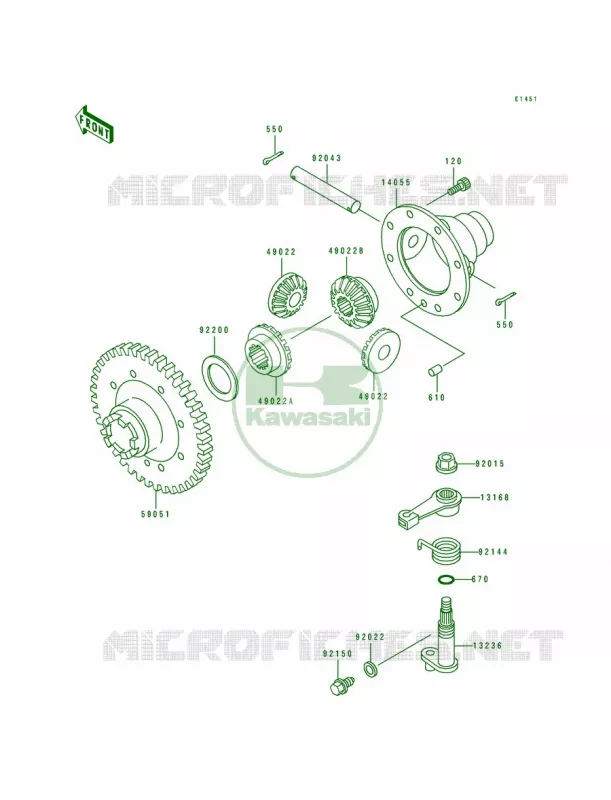 Differential Kawasaki MULE 300 2007 MULE 500  KAF300-A1