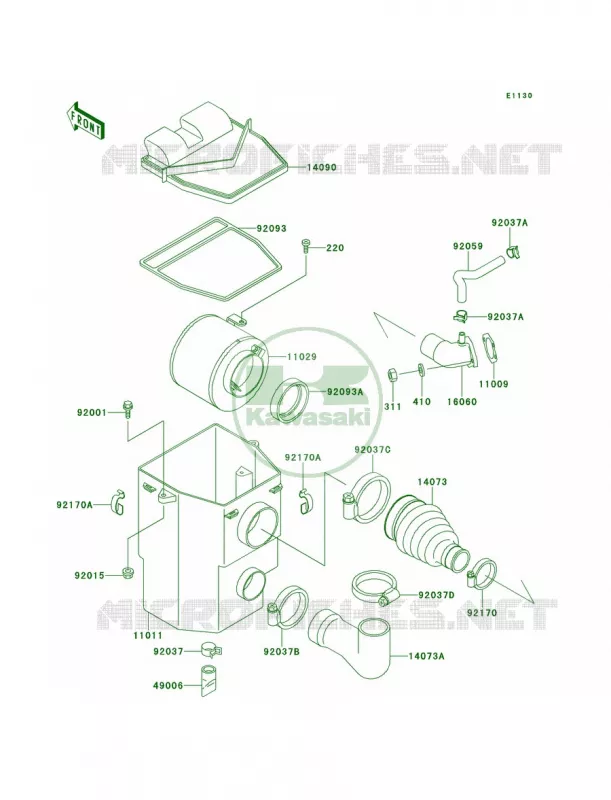 Air Cleaner Kawasaki MULE 300 2007 MULE 500  KAF300-B1
