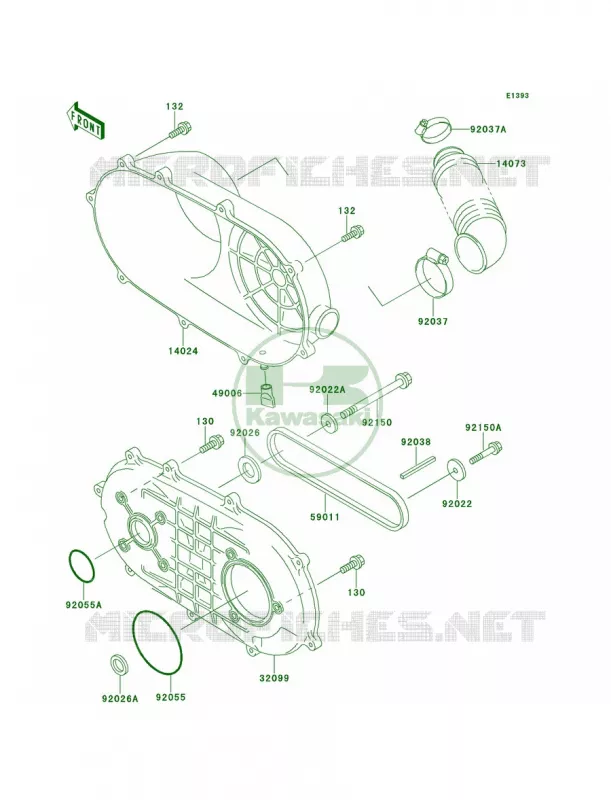 Converter CoverDrive Belt Kawasaki MULE 300 2007 MULE 500  KAF300-B2