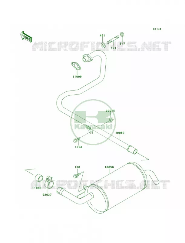 Mufflers Kawasaki MULE 300 2007 MULE 500  KAF300-B2