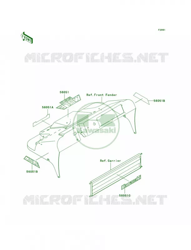 DecalsRedKAF300-C1C2 Kawasaki MULE 300 2007 MULE 550  KAF300-C1