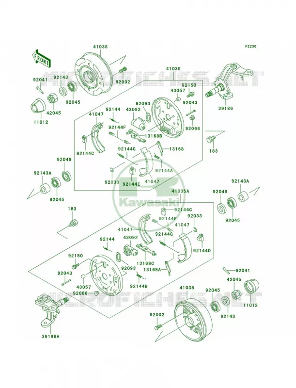 Front HubsBrakes Kawasaki MULE 300 2007 MULE 550  KAF300-C1