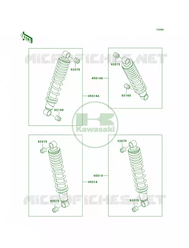 Shock Absorbers Kawasaki MULE 300 2007 MULE 550  KAF300-C1