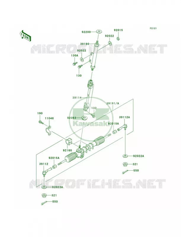 Steering Shaft Kawasaki MULE 300 2007 MULE 550  KAF300-C1