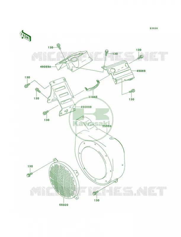 Engine Shrouds Kawasaki MULE 300 2007 MULE 550  KAF300-C2