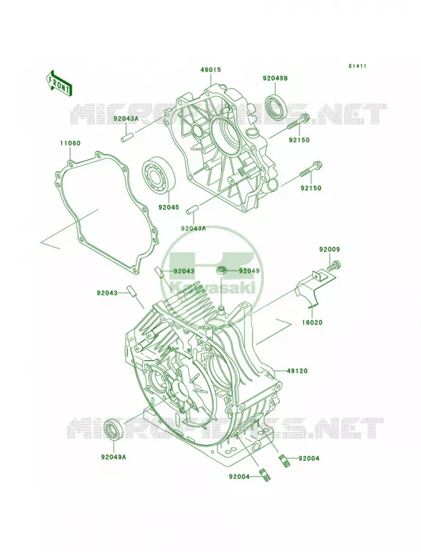 Crankcase Kawasaki MULE 300 2007 MULE 550  KAF300-C3