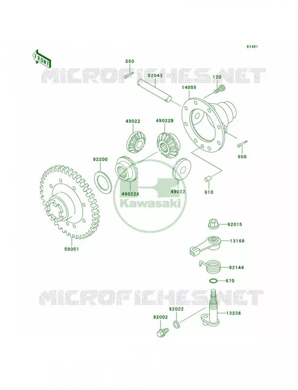 Differential Kawasaki MULE 300 2007 MULE 550  KAF300-C3