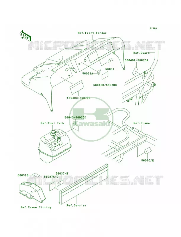 Labels Kawasaki MULE 300 2007 MULE 550  KAF300-C5