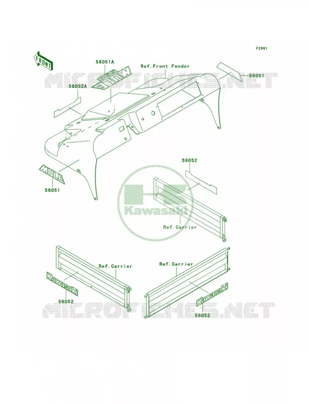 Decals Kawasaki MULE 300 2007 MULE 550  KAF300-C6