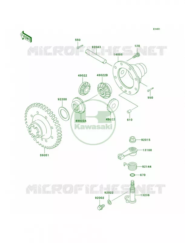 Differential Kawasaki MULE 300 2007 MULE 550  KAF300-C6