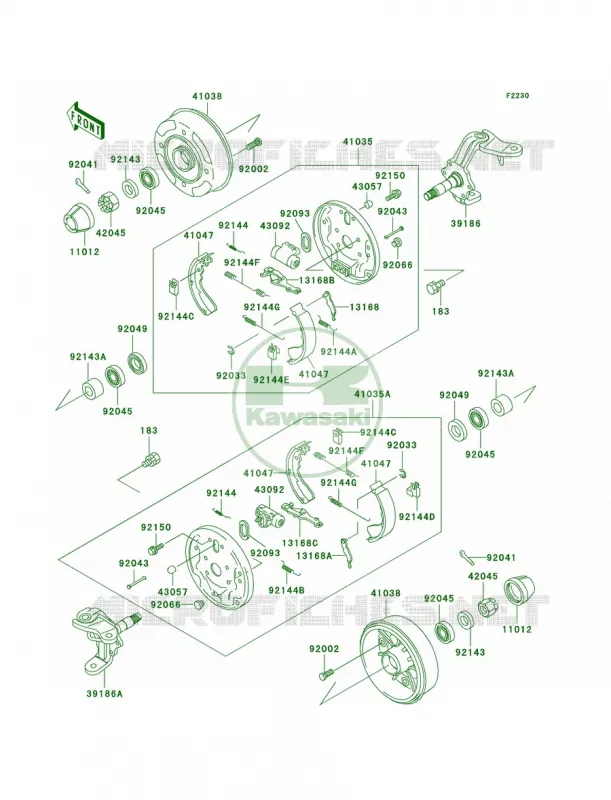 Front HubsBrakes Kawasaki MULE 300 2007 MULE 550  KAF300-C6