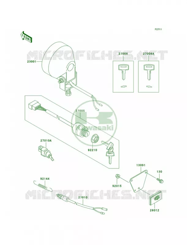 HeadlightsIgnition Switch Kawasaki MULE 300 2007 MULE 520  KAF300-D1