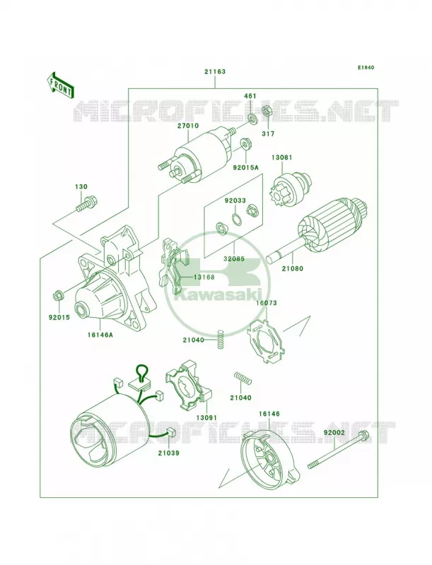 Starter Motor Kawasaki MULE 300 2007 MULE 520  KAF300-D1
