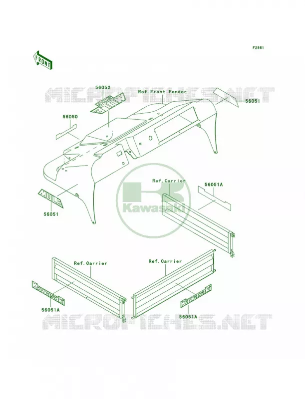 Decals Kawasaki MULE 300 2007 MULE 520  KAF300-D2