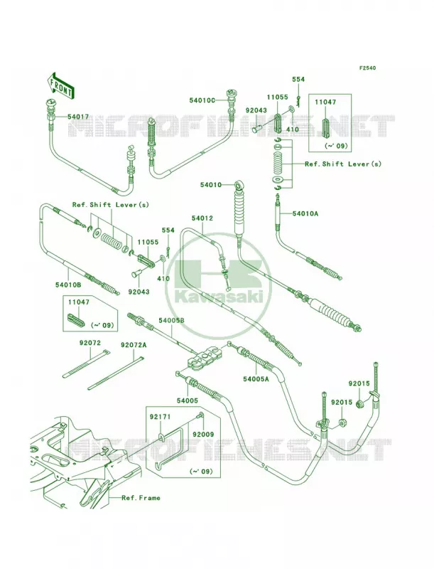 Cables Kawasaki MULE 400 2010 MULE 610 4X4  KAF400AAF