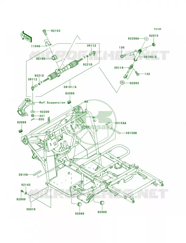 Frame Kawasaki MULE 400 2010 MULE 610 4X4  KAF400AAF