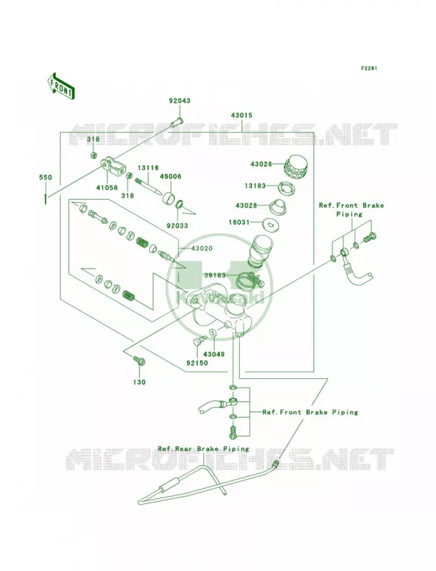 Master Cylinder Kawasaki MULE 400 2010 MULE 610 4X4  KAF400AAF