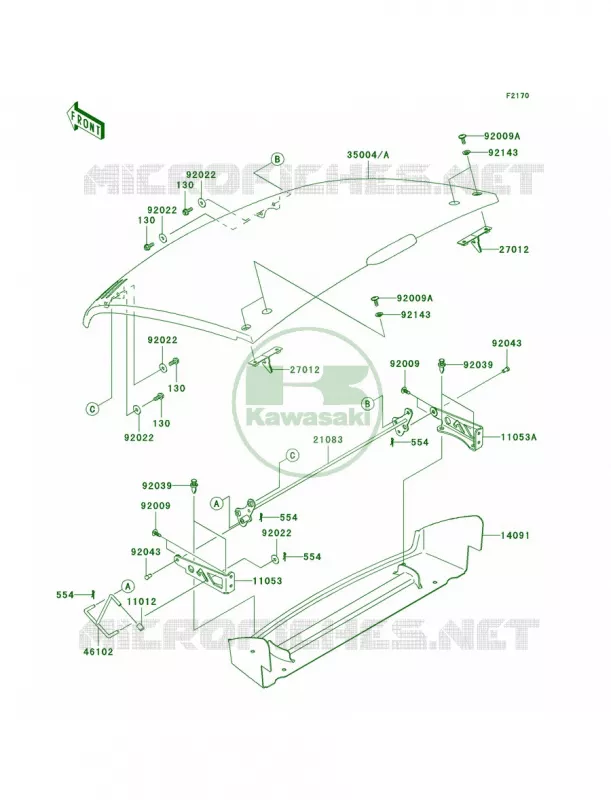 Fenders Kawasaki MULE 400 2008 MULE 610 4X4 HARDWOODS GREEN HD  KAF400C8F