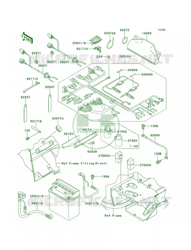 Chassis Electrical Equipment Kawasaki MULE 400 2010 MULE 610 4X4 XC  KAF400DAF
