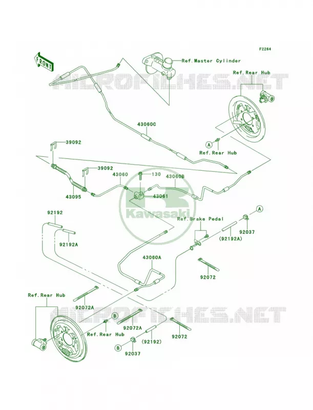 Rear Brake Piping Kawasaki MULE 400 2010 MULE 610 4X4 XC  KAF400DAF