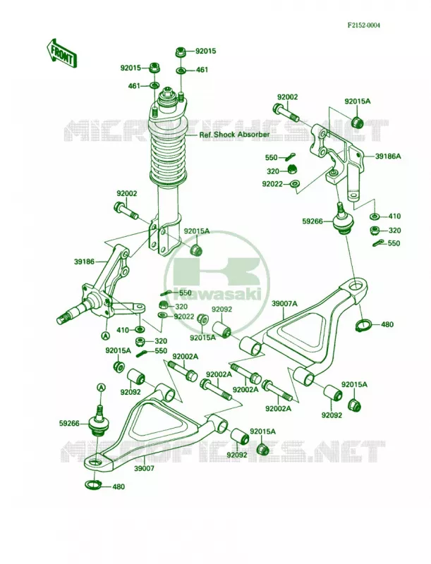 Front Suspension Kawasaki MULE 450 2007 MULE 1000  KAF450-B1