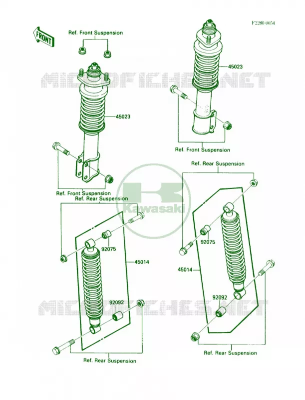 Shock Absorbers Kawasaki MULE 450 2007 MULE 1000  KAF450-B1