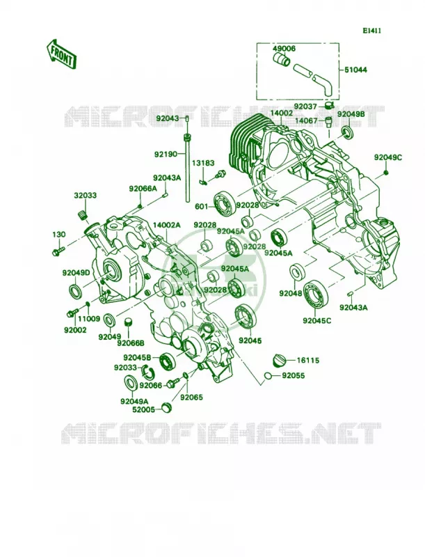 Crankcase Kawasaki MULE 540 2007 MULE 2020  KAF540-D1