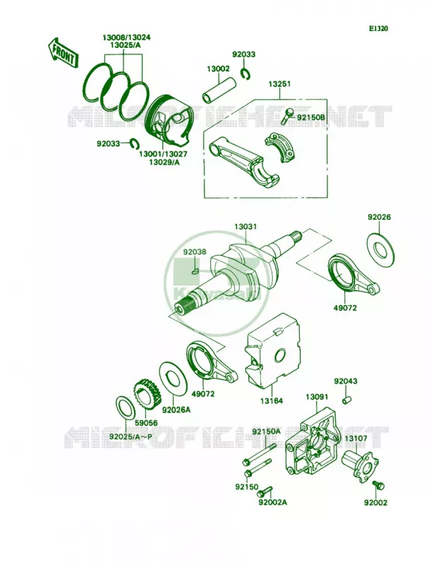 CrankshaftPiston Kawasaki MULE 540 2007 MULE 2020  KAF540-D1