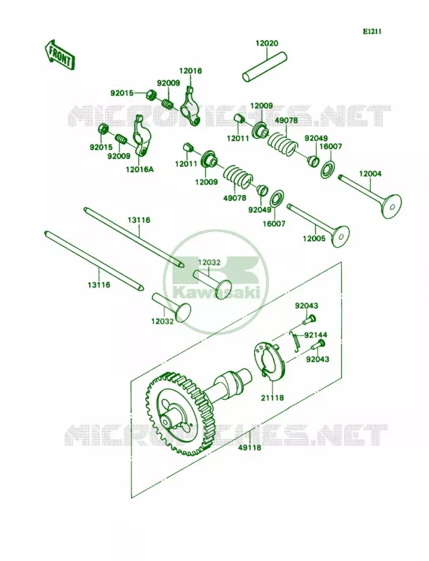ValveCamshaft Kawasaki MULE 540 2007 MULE 2020  KAF540-D1
