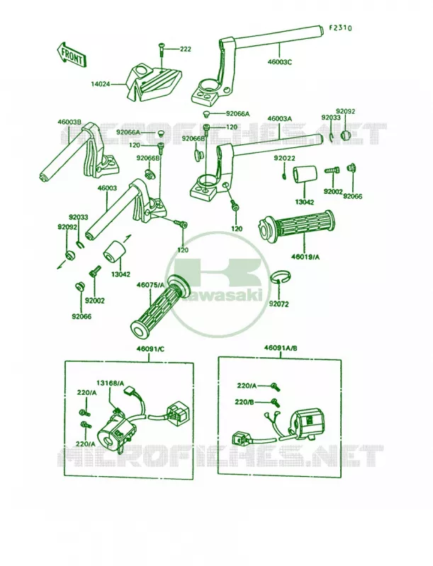 Handlebar Kawasaki MOTOS 1000 1994 Concours  ZG1000-A9