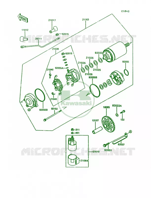 Starter Motor Kawasaki MOTOS 1000 1994 Concours  ZG1000-A9