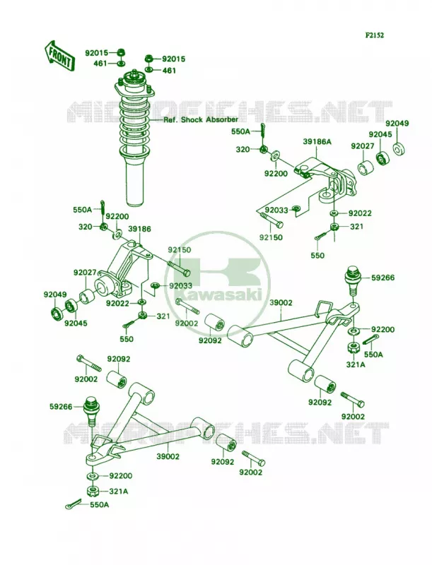 Front Suspension Kawasaki MULE 540 2007 MULE 2030  KAF540-E1