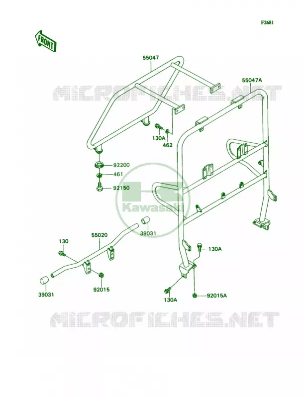 GuardCab Frame Kawasaki MULE 540 2007 MULE 2030  KAF540-E1