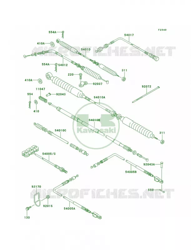 Cables Kawasaki MULE 620 2007 MULE 2510 4X4  KAF620-A1